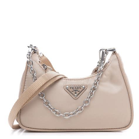 prada nylon tasche beige|Prada bag re edition.